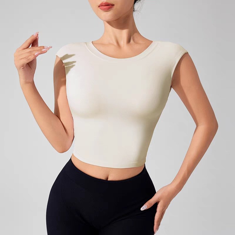 瑜伽背心女固定式胸垫美背短款运动t恤收腰显瘦健身上衣运动背心,淘宝优惠券,粉丝福利购,淘宝优惠卷