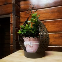 The Gothic is the legendary iron art pendulum in the floral world the flower pot courtyard hanging basin garden hanging basket water drop type balcony hanging basin