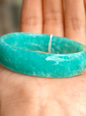 木古口十印度冰种天河石贵妃手镯