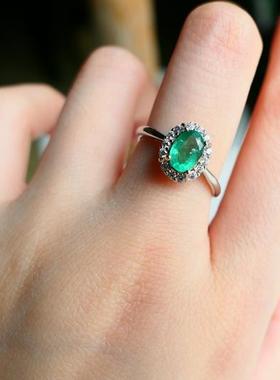 天然哥伦比亚祖母绿戒指