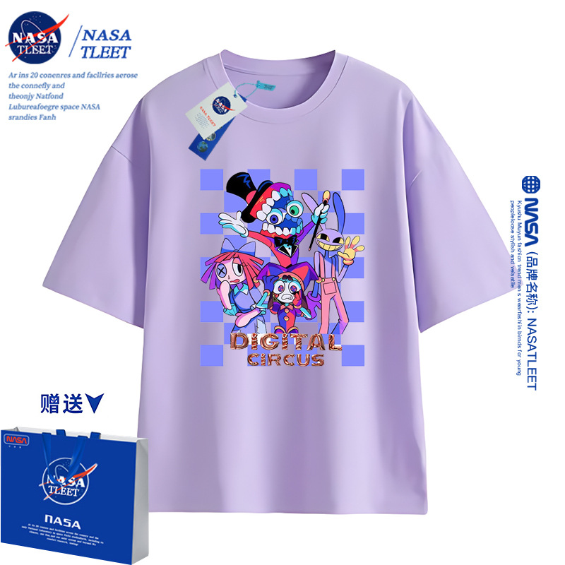 NASA神奇数字马戏团T恤贾克斯卡通短袖男女孩衣服帕姆尼儿童夏装-图2