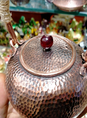 新疆喀什工艺红铜茶壶实用手工铜器家居用品