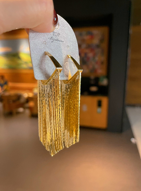 韩国个性金属女流苏耳饰