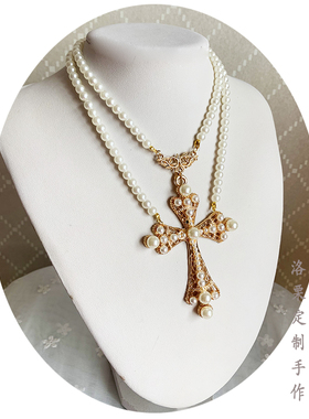 洛丽塔锁骨链十字架多层锁骨链