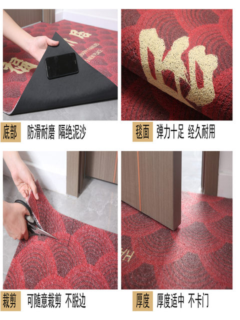 XY silk circle no-wash cuttable entrance door mat