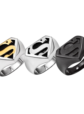 男士戒指个性霸气单身超人图案