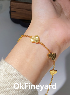 OkFineyard碎碎冰爆闪五福葫芦手链女款福禄招财纳福手饰久不掉色