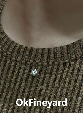 OkFineyard人鱼泪锆石项链女隐形鱼线纯银配饰百搭锁骨链轻奢小众