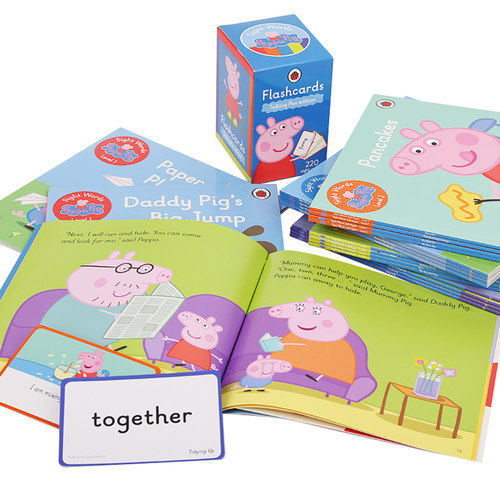 小彼恩图书 点读版 跟着佩奇学高频词 Sight Words with Peppa 20册套装+1盒闪卡 英文原版绘本 毛毛虫点读笔配套书 - 图2