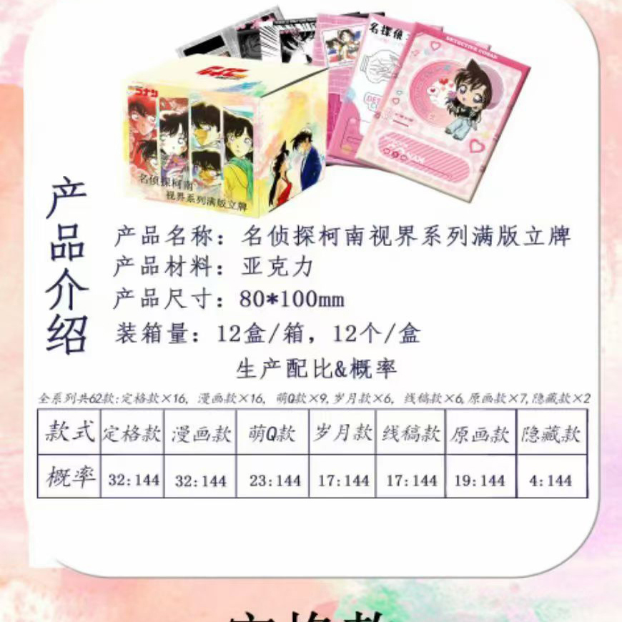 霹雳啪啦工作室名侦探柯南视界满版亚克力立牌动漫同人二创盲盒 - 图0