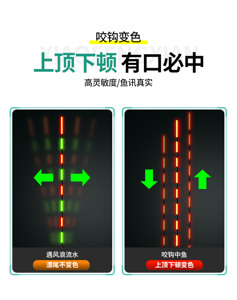 小凤仙咬钩变色夜光漂硬尾鱼漂高灵敏醒目日夜两用电子漂野钓浮漂