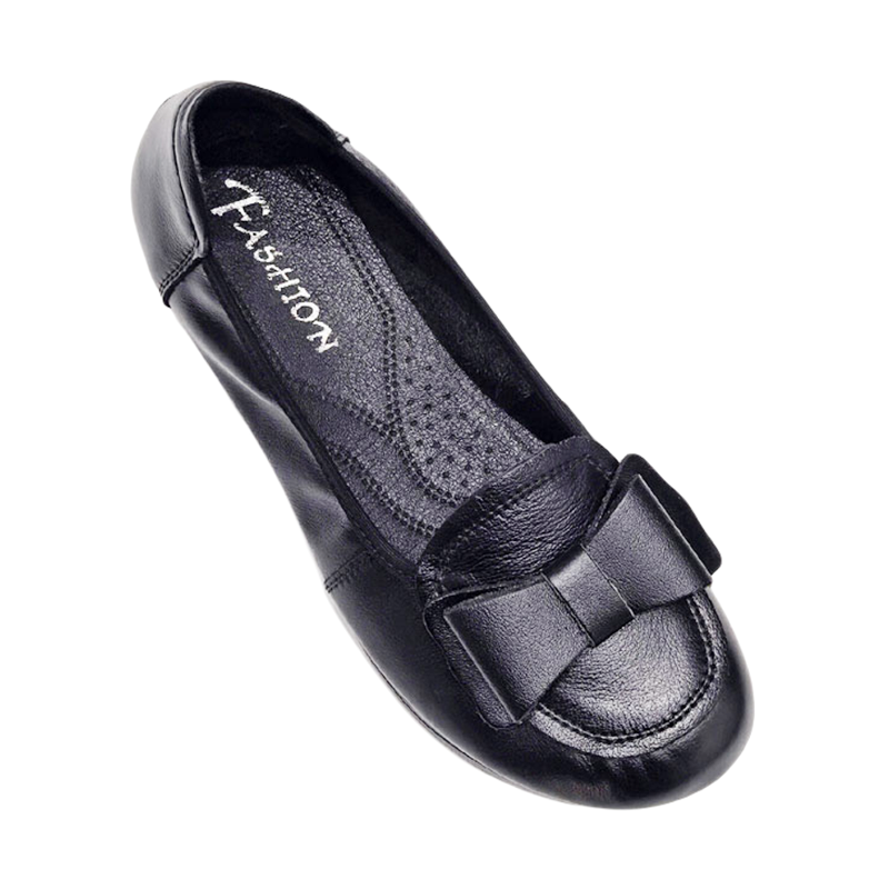 真皮单鞋女软底软皮平底鞋懒人鞋复古蝴蝶结奶奶鞋豆豆鞋牛皮女鞋,淘宝优惠券,粉丝福利购,淘宝优惠卷