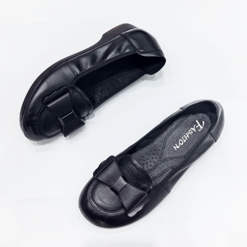 真皮单鞋女软底软皮平底鞋懒人鞋复古蝴蝶结奶奶鞋豆豆鞋牛皮女鞋,淘宝优惠券,粉丝福利购,淘宝优惠卷