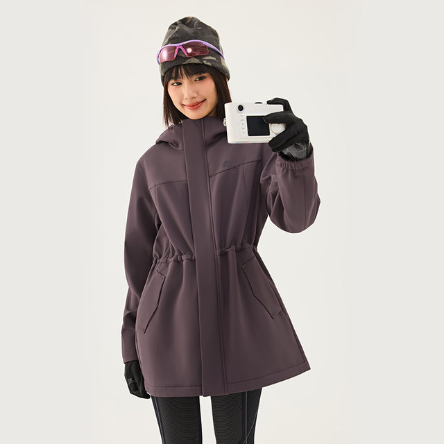 Tantuo Soft Shell Women's Mid-Length Warm Jacket ທີ່ອົບອຸ່ນ