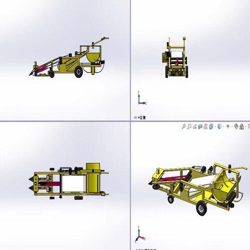 韭菜收割打捆一体机三维SW模型设计solidworks2022建模3D图纸 - 图3