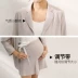 Phụ nữ mang thai phù hợp với các mẫu thời trang thu đông 2019 mới cho bà bầu quần dài tay phù hợp với phiên bản Hàn Quốc của hai mảnh ra - Áo thai sản