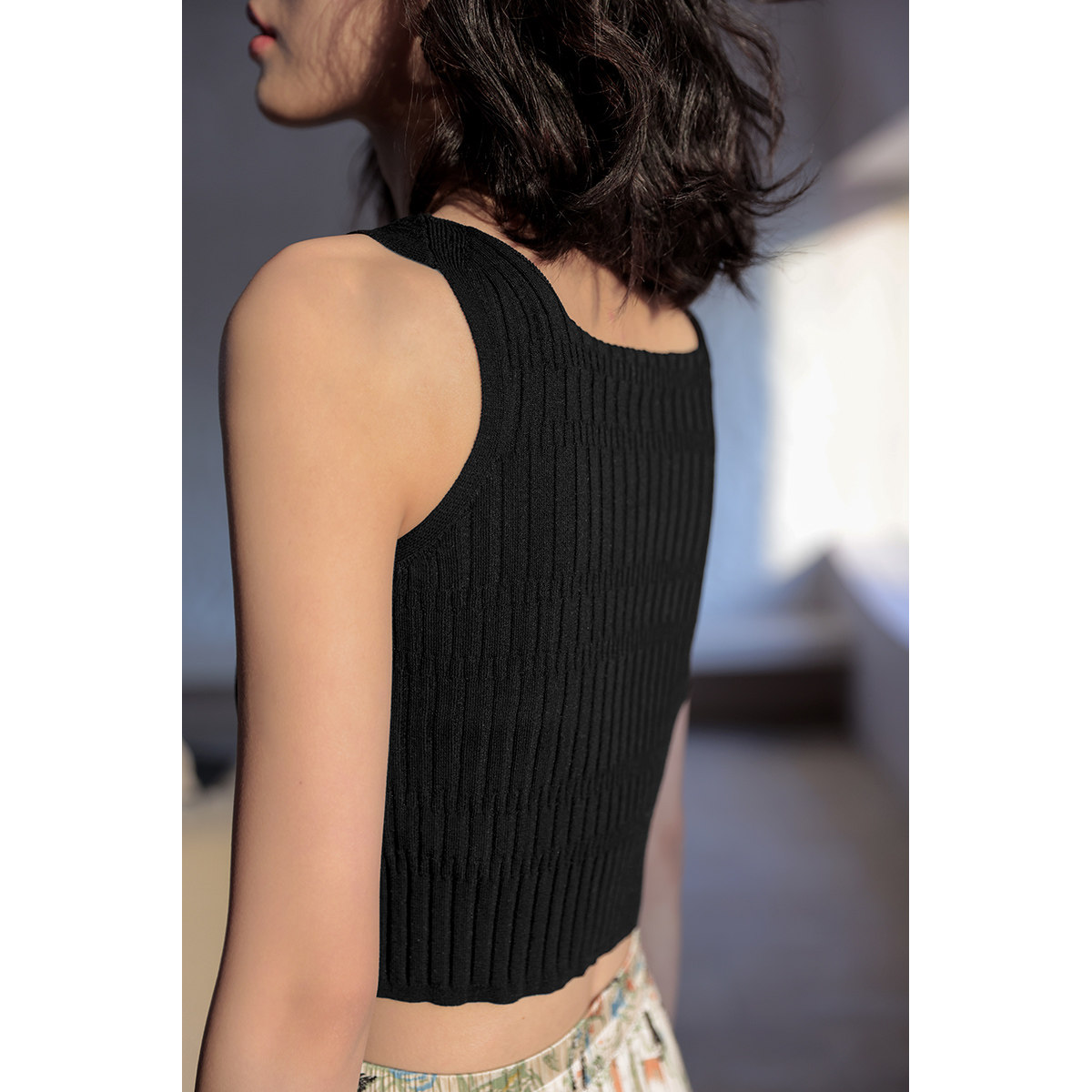 弥古绿色针织吊带女夏外穿宽带抹胸 弥古背心吊带