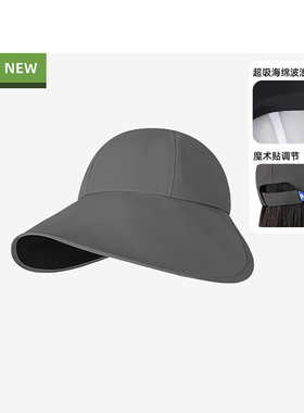夏季黑胶宽檐防晒可扎马尾渔夫帽