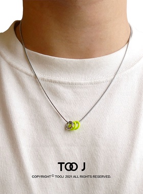 原创设计银色镀金三色项链