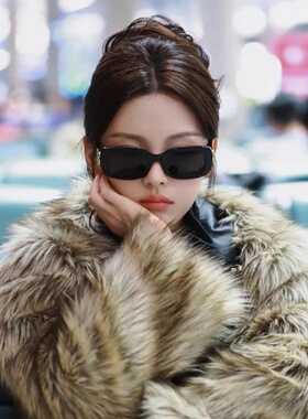 杨超越同款高级感方框墨镜女街拍凹造型防紫外线近视太阳镜有度数