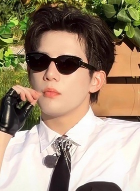 王安宇同款复古猫眼墨镜男女情侣款高级感时尚遮阳防晒太阳眼镜潮