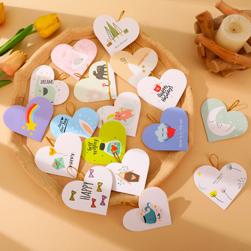 通用心形带挂绳鲜花店小贺卡教师节小卡片生日祝福心愿礼物留言卡,淘宝优惠券,粉丝福利购,淘宝优惠卷