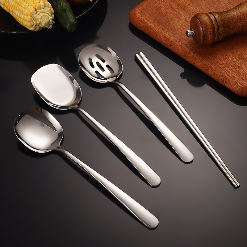 304不锈钢公用勺子大号分餐勺自助餐铲勺加厚长柄分菜勺公用勺子 - 图2