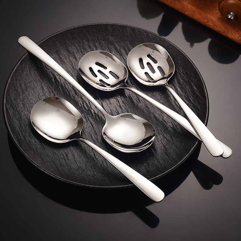 304不锈钢公用勺子大号分餐勺自助餐铲勺加厚长柄分菜勺公用勺子 - 图1