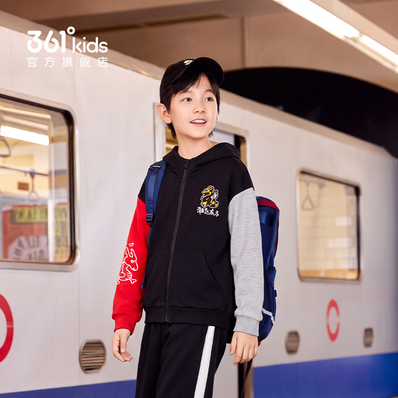 【商场同款】361度童装男童梭织薄外套2026年春秋新款小童外套  新款男实拍商品图