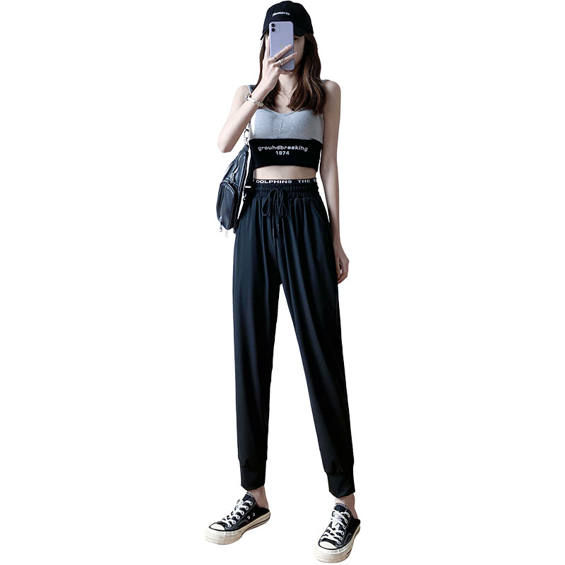雅羊人旗舰店速干运动裤女宽松束脚裤新款高腰显瘦百搭休闲春秋季跑步长裤3