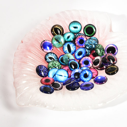 动物玩偶猫眼玻璃眼睛眼珠ab胶奶油材料义眼DIY手工水晶滴胶16mm - 图2