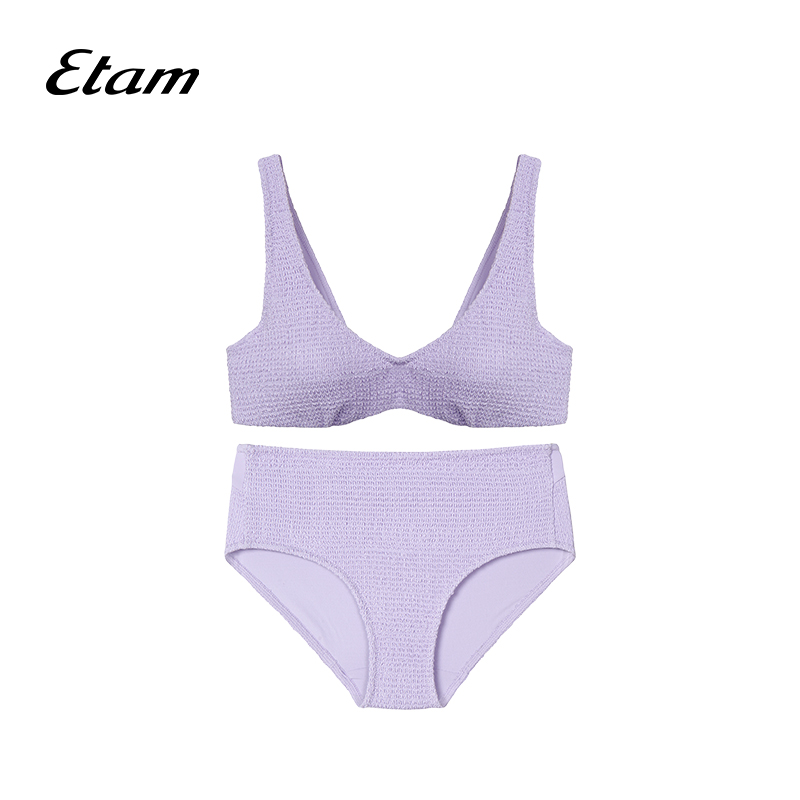 etam waffle华夫系列胸垫上装泳裤 Etam分体泳衣