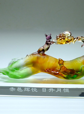 如意吉祥物本命年琉璃老鼠摆件