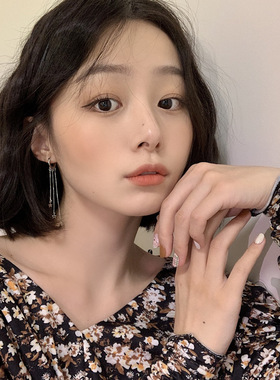 小星星流苏耳圈长款气质设计感女