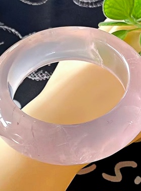 天然水晶手镯粉水晶手镯粉晶加宽手镯粉晶镯子内径56宽22MM礼物女