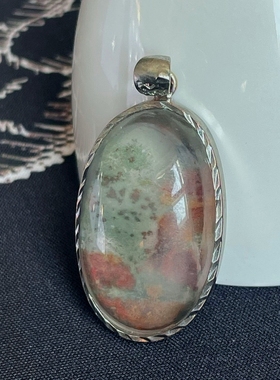 天然水晶吊坠巴西绿幽灵吊坠彩幽灵吊坠挂件银包男女生日礼物饰品