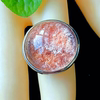Natural crystal ring green ghost ring Brazilian pink ghost ring crystal body silver bag closed birthday gift for women