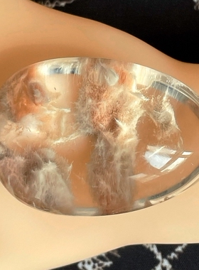 天然水晶吊坠红兔毛吊坠巴西红兔毛毛衣链挂件男女款饰品礼物清透