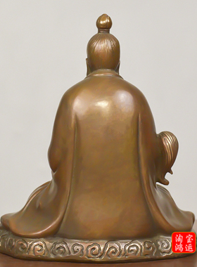 纯黄铜太上老君铜像祖师道德天尊保平安家居供奉三清道祖神像摆件