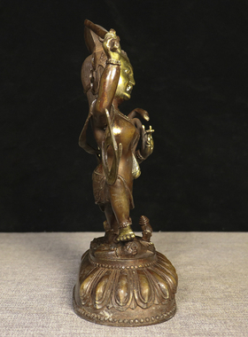 铜藏佛菩萨仿古工艺品摆件举剑佛母铜像客厅家居供佛桌面装饰