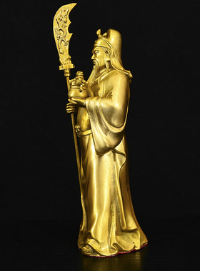 铜提刀关公铜像关二爷武财神关羽关公像办公室供奉店铺开业礼品