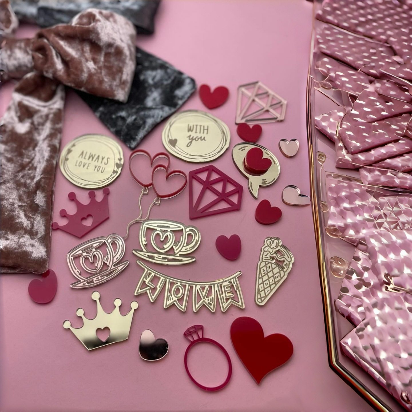 情人节系列ins风打标亚克力纸杯蛋糕装饰爱心心形情人节插件情侣,淘宝优惠券,粉丝福利购,淘宝优惠卷