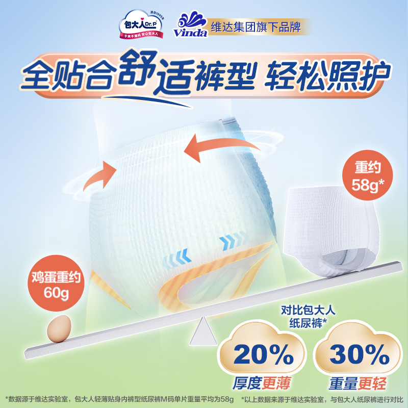 包大人成人拉拉裤老年人专用尿不湿轻薄活动裤纸尿裤M/L/XL