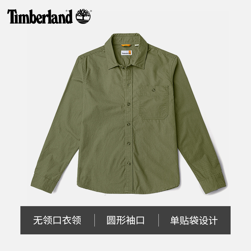 Timberland添柏岚官方踢不烂男装长袖衬衫春季通勤休闲口袋|A62CD - 图2