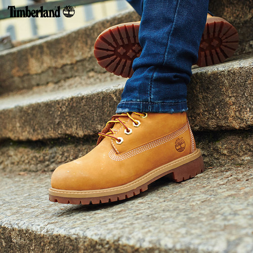 Timberland添柏岚官方踢不烂大童大黄靴马丁靴高帮户外偏大|12709 - 图0