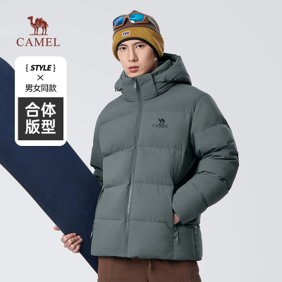 骆驼短款羽绒服面包服连帽外套