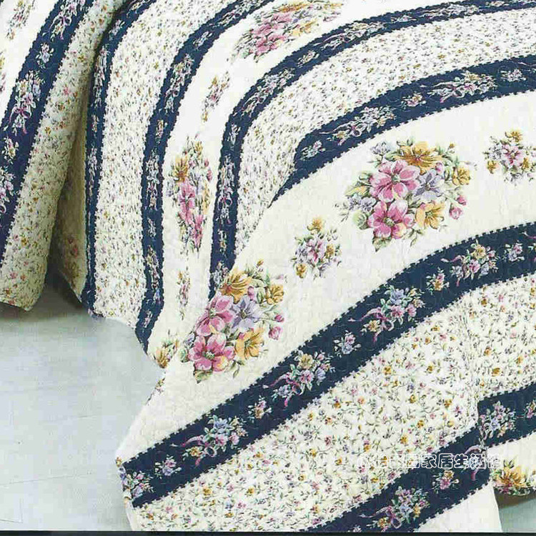 美式2023新款双面纯棉绗缝被三件套韩国高档床盖全棉四季通用床单