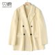贝源高端驼色双面羊绒大衣女2025新小个子中长款羊毛西装毛呢外套