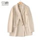 贝源高端驼色双面羊绒大衣女2025新小个子中长款羊毛西装毛呢外套