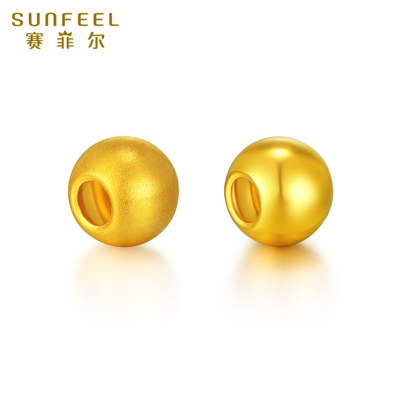 赛菲尔黄金首饰3D硬金转运珠足金路路通古法圆珠子DIY串珠送女友,淘宝优惠券,粉丝福利购,淘宝优惠卷